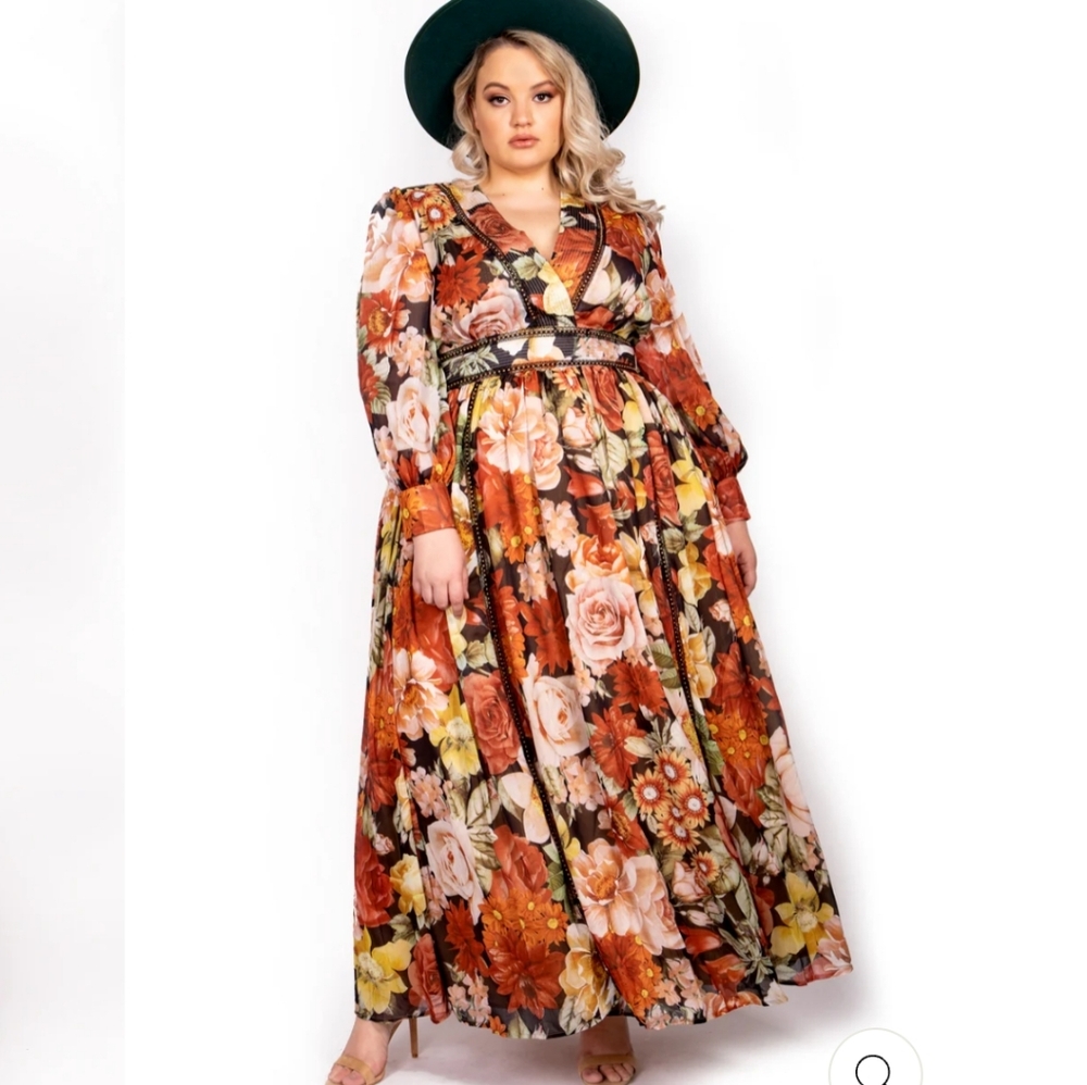 Sante Grace The Autumn Queen Chiffon Maxi dress